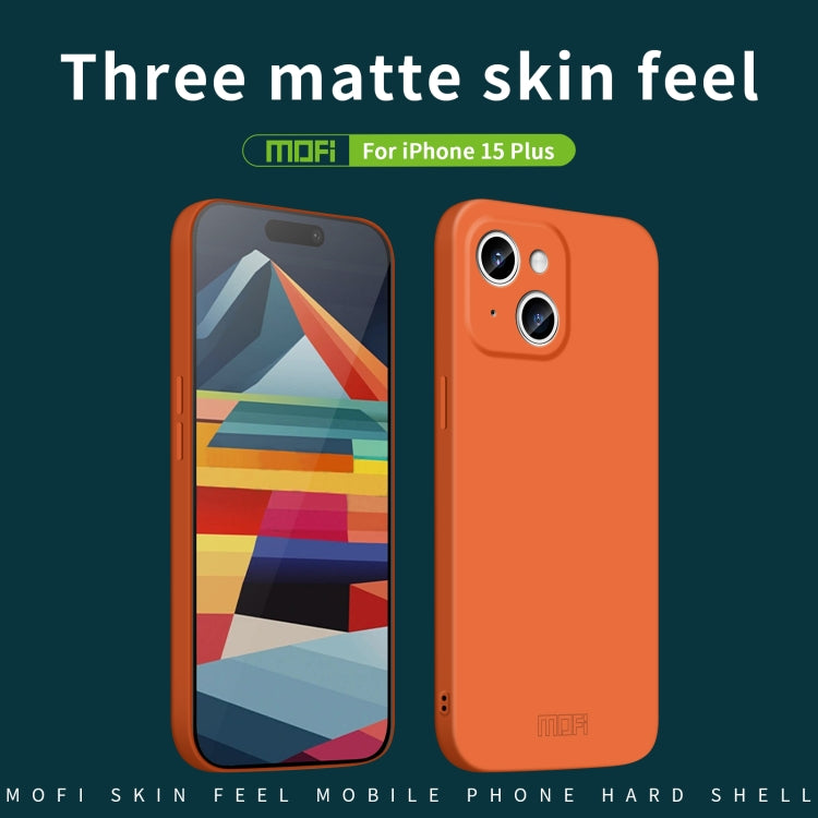 For iPhone 15 Plus MOFI Qin Series Skin Feel All-inclusive Silicone Phone Case(Beige) - iPhone 15 Plus Cases by MOFI | Online Shopping South Africa | PMC TechLife