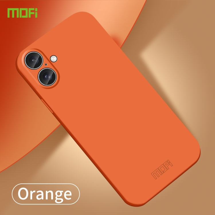 For iPhone 16 MOFI Qin Series Skin Feel All-inclusive PC Phone Case(Orange) - iPhone 16 Cases by MOFI | Online Shopping South Africa | PMC Jewellery | Buy Now Pay Later Mobicred