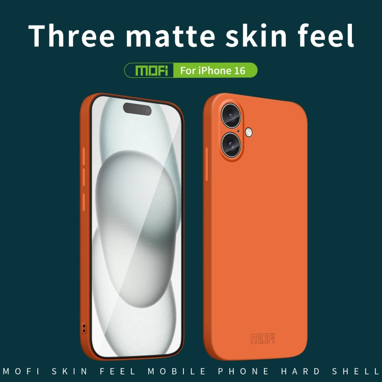 For iPhone 16 MOFI Qin Series Skin Feel All-inclusive PC Phone Case(Orange) - iPhone 16 Cases by MOFI | Online Shopping South Africa | PMC Jewellery | Buy Now Pay Later Mobicred