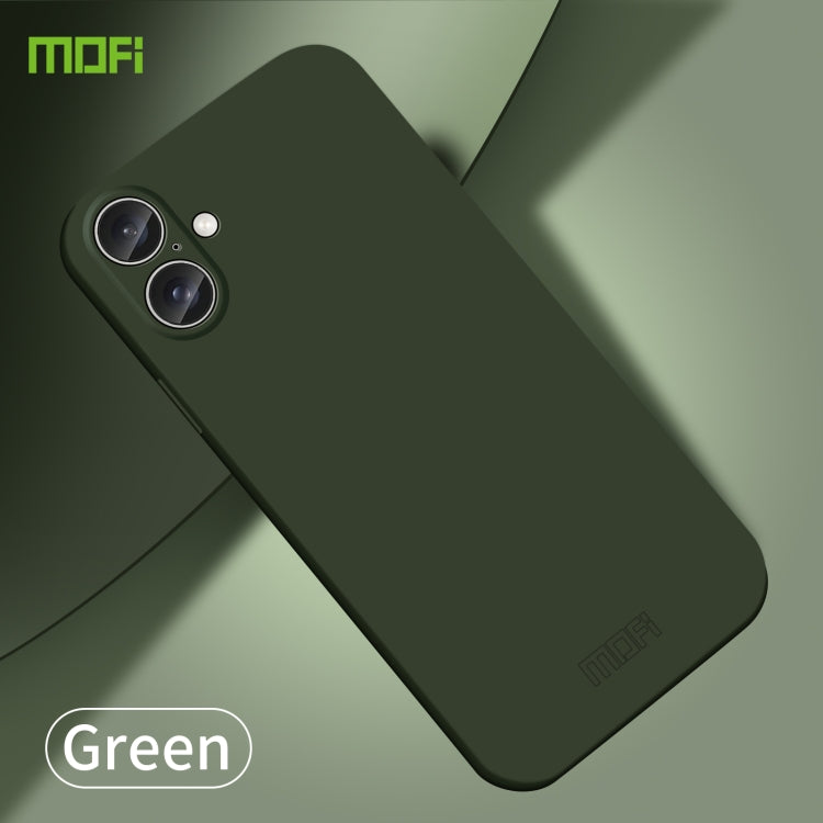 For iPhone 16 Plus MOFI Qin Series Skin Feel All-inclusive PC Phone Case(Green) - iPhone 16 Plus Cases by MOFI | Online Shopping South Africa | PMC Jewellery | Buy Now Pay Later Mobicred