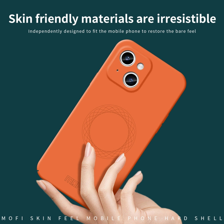 For iPhone 15 Plus MOFI Qin Series Magsafe Skin Feel All-inclusive Silicone Phone Case(Orange) - iPhone 15 Plus Cases by MOFI | Online Shopping South Africa | PMC Jewellery