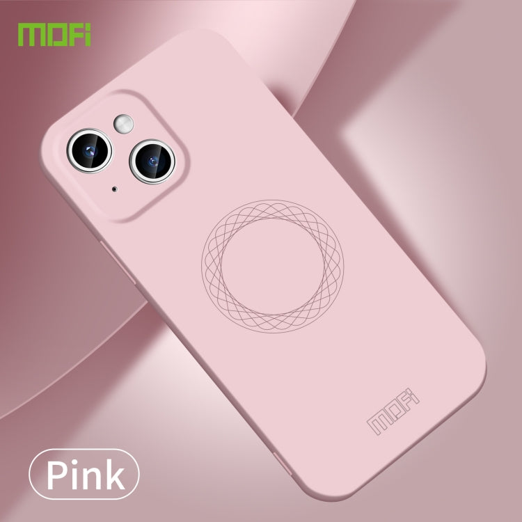 For iPhone 15 Plus MOFI Qin Series Magsafe Skin Feel All-inclusive Silicone Phone Case(Pink) - iPhone 15 Plus Cases by MOFI | Online Shopping South Africa | PMC Jewellery