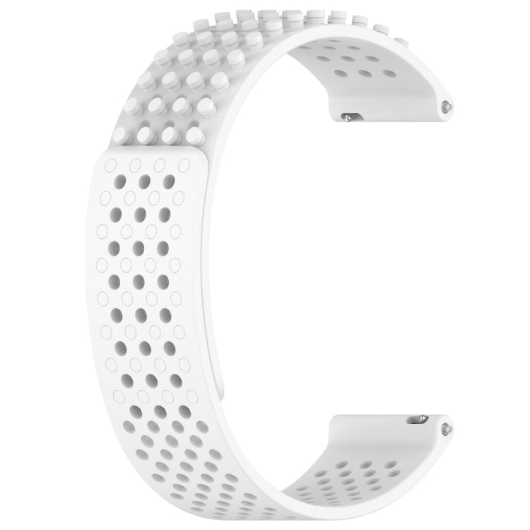 For Garmin Approach S40 20mm Holes Breathable 3D Dots Silicone Watch Band(White) - Watch Bands by PMC TechLife | Online Shopping South Africa | PMC TechLife
