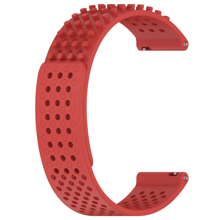 For Xiaomi Watch S1 Active 22mm Holes Breathable 3D Dots Silicone Watch Band(Red) - Watch Bands by PMC Jewellery | Online Shopping South Africa | PMC Jewellery