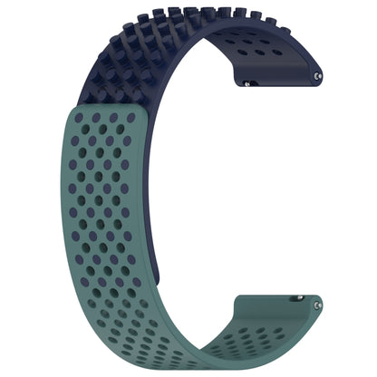 For Xiaomi MI Watch Color 2 22mm Holes Breathable 3D Dots Silicone Watch Band(Midnight Blue+Olive Green) - Watch Bands by PMC Jewellery | Online Shopping South Africa | PMC Jewellery