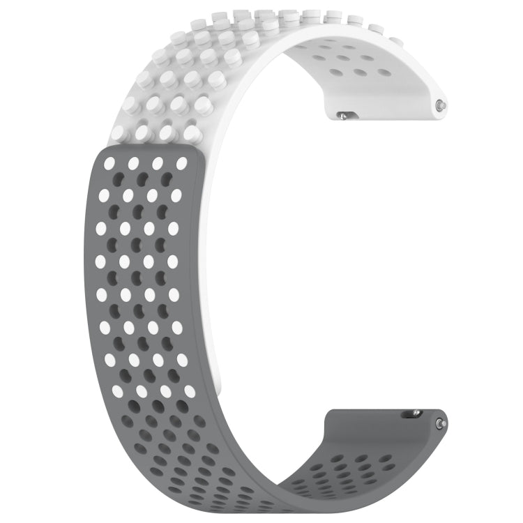 For Xiaomi MI Watch Sport 22mm Holes Breathable 3D Dots Silicone Watch Band(White+Grey) - Watch Bands by PMC Jewellery | Online Shopping South Africa | PMC Jewellery