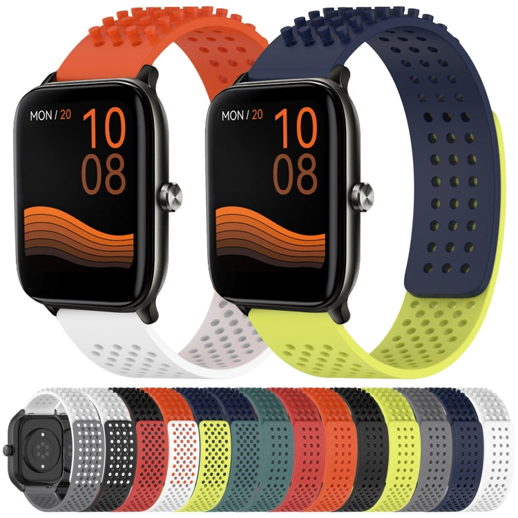 For Xiaomi Haylou RT LS05S 22mm Holes Breathable 3D Dots Silicone Watch Band(Midnight Blue) - Watch Bands by PMC Jewellery | Online Shopping South Africa | PMC Jewellery