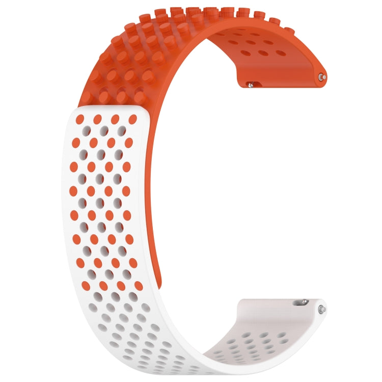 For Amazfit GTR 2e 22mm Holes Breathable 3D Dots Silicone Watch Band(Orange+White) - Watch Bands by PMC Jewellery | Online Shopping South Africa | PMC Jewellery