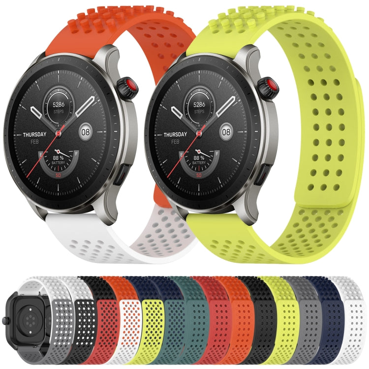 For Amazfit Bip 5 22mm Holes Breathable 3D Dots Silicone Watch Band(Red) - Watch Bands by PMC TechLife | Online Shopping South Africa | PMC TechLife