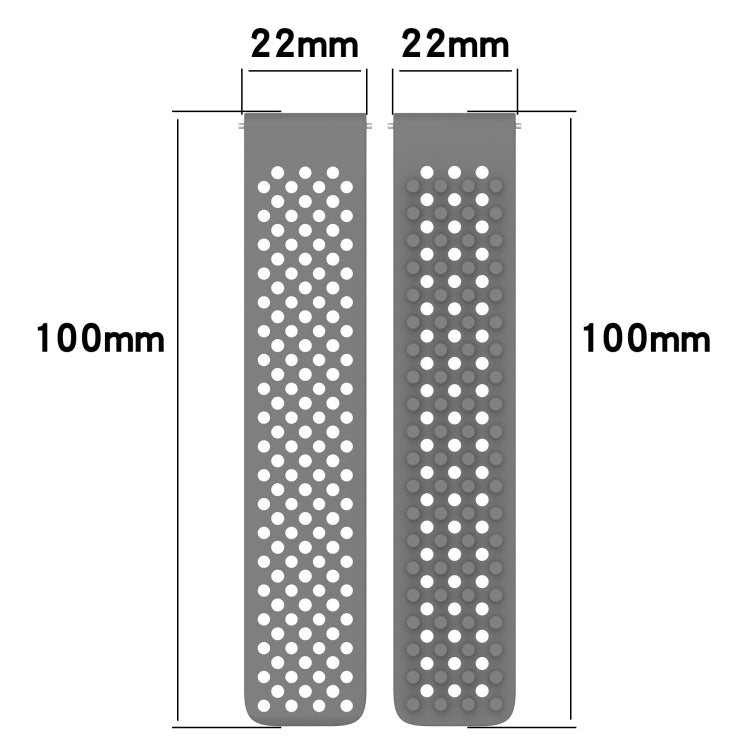 For Amazfit 3 22mm Holes Breathable 3D Dots Silicone Watch Band(Grey) - Watch Bands by PMC TechLife | Online Shopping South Africa | PMC TechLife