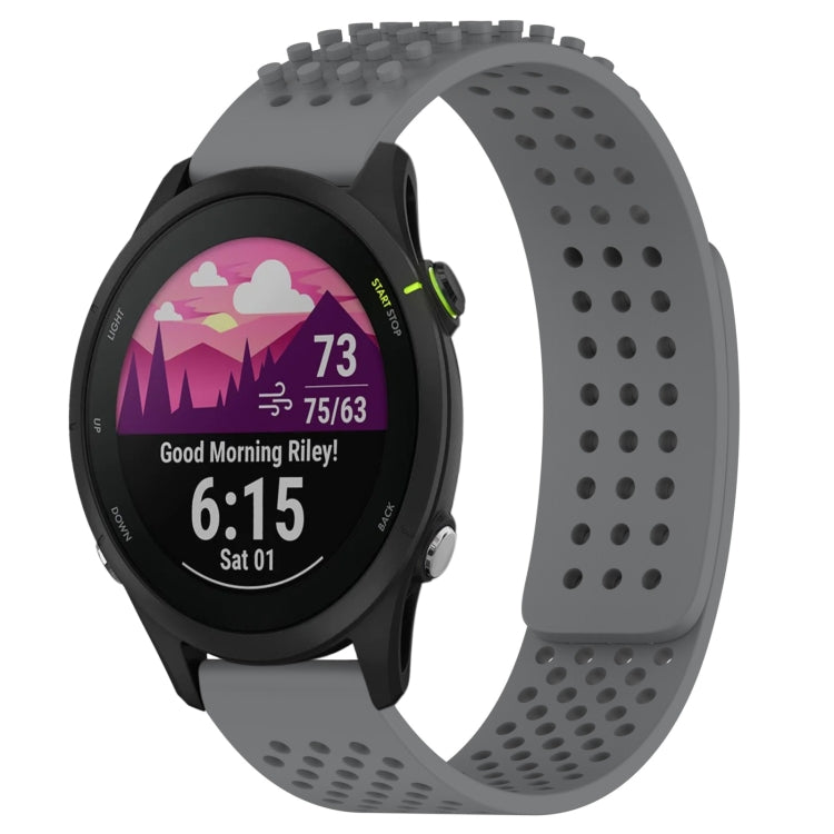 For Garmin Forerunner 255 22mm Holes Breathable 3D Dots Silicone Watch Band(Grey) - free shipping - PMC TechLife - Order now!
