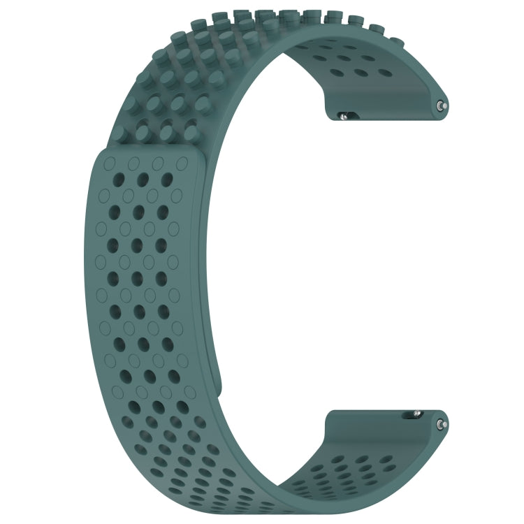 For Garmin Vivoactive 4 22mm Holes Breathable 3D Dots Silicone Watch Band(Olive Green) - Watch Bands by PMC Jewellery | Online Shopping South Africa | PMC Jewellery