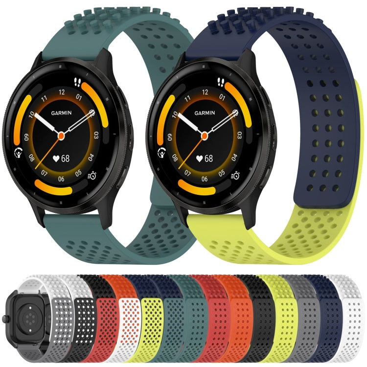 For Garmin Forerunner 255 22mm Holes Breathable 3D Dots Silicone Watch Band(Black+Red) - Watch Bands by PMC TechLife | Online Shopping South Africa | PMC TechLife