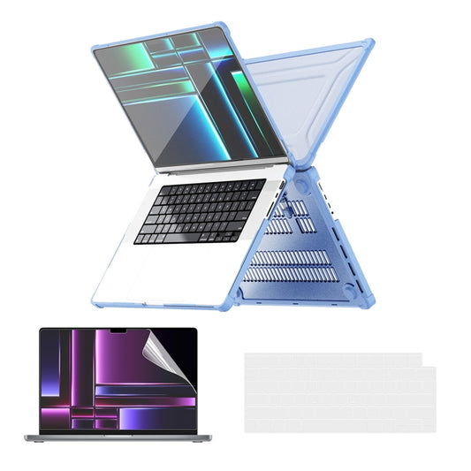 For MacBook Pro 14.2 A2442/A2779 ENKAY Hat-Prince 3 in 1 Protective Bracket Case Cover Hard Shell with TPU Keyboard Film / PET Screen Protector, Version:US(Light Blue) - MacBook Pro Cases by ENKAY | Online Shopping South Africa | PMC Jewellery | Buy Now Pay Later Mobicred