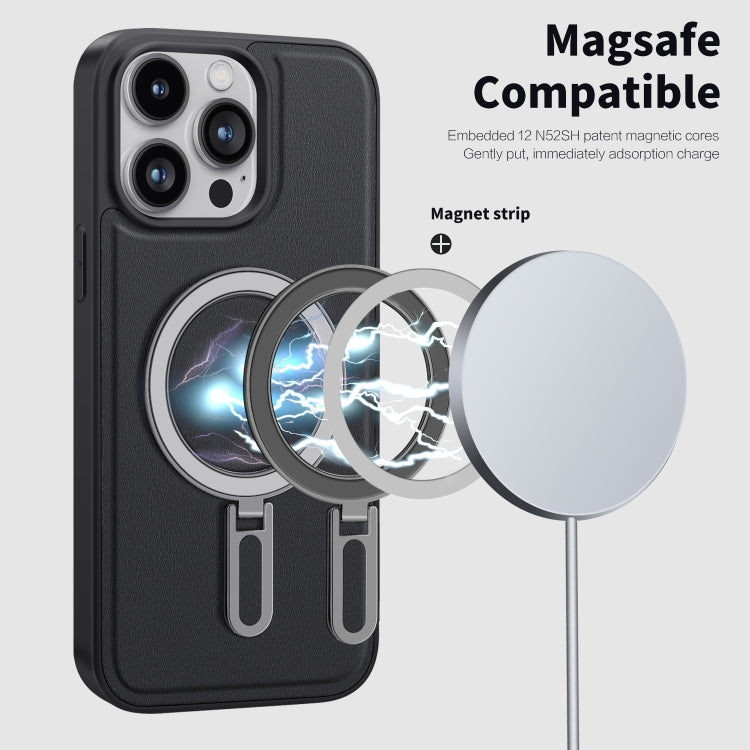 For iPhone 15 Pro Shield MagSafe Magnetic Holder Phone Case(Sierra Blue) - iPhone 15 Pro Cases by PMC Jewellery | Online Shopping South Africa | PMC Jewellery