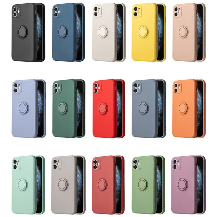 For iPhone 15 Pro Max Ring Kickstand Silicone Phone Case(Dark Blue) - iPhone 15 Pro Max Cases by PMC TechLife | Online Shopping South Africa | PMC TechLife