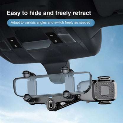 R009 Universal Vehicle Retractable Phone Clip Holder Car Rearview Mirror Cell Phone Mount(Black) - Car Holders by PMC Jewellery | Online Shopping South Africa | PMC Jewellery | Buy Now Pay Later Mobicred