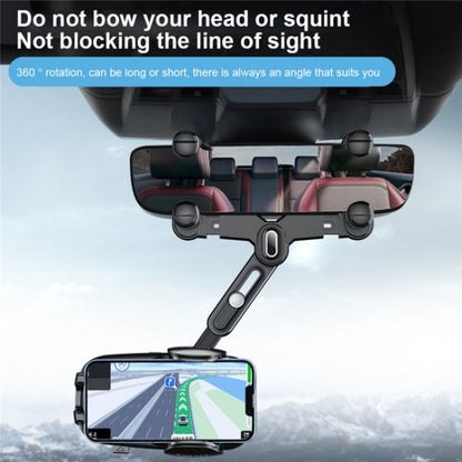 R009 Universal Vehicle Retractable Phone Clip Holder Car Rearview Mirror Cell Phone Mount(Black) - Car Holders by PMC Jewellery | Online Shopping South Africa | PMC Jewellery | Buy Now Pay Later Mobicred