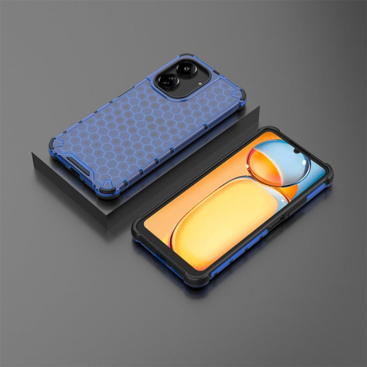 For  Redmi 13C 4G Shockproof Honeycomb Phone Case(Blue) - Xiaomi Cases by PMC TechLife | Online Shopping South Africa | PMC TechLife | Buy Now Pay Later Mobicred