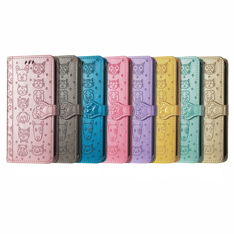 For Xiaomi Redmi Note 13 Pro+ Cat and Dog Embossed Leather Phone Case(Purple) - Note 13 Pro+ Cases by PMC TechLife | Online Shopping South Africa | PMC TechLife