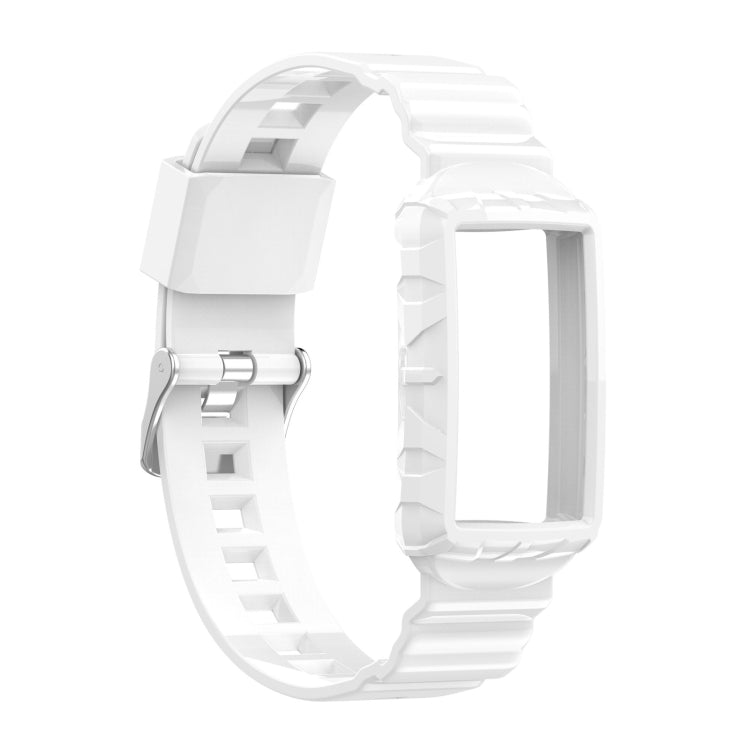 For Fitbit Charge 6 / 5 / 4 / 3 Armor Integrated TPU Watch Band(White) - Watch Bands by PMC TechLife | Online Shopping South Africa | PMC TechLife | Buy Now Pay Later Mobicred