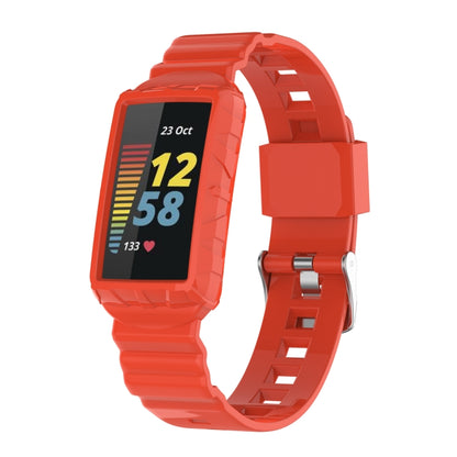 For Fitbit Charge 6 / 5 / 4 / 3 Armor Integrated TPU Watch Band(Orange) - Watch Bands by PMC Jewellery | Online Shopping South Africa | PMC Jewellery | Buy Now Pay Later Mobicred