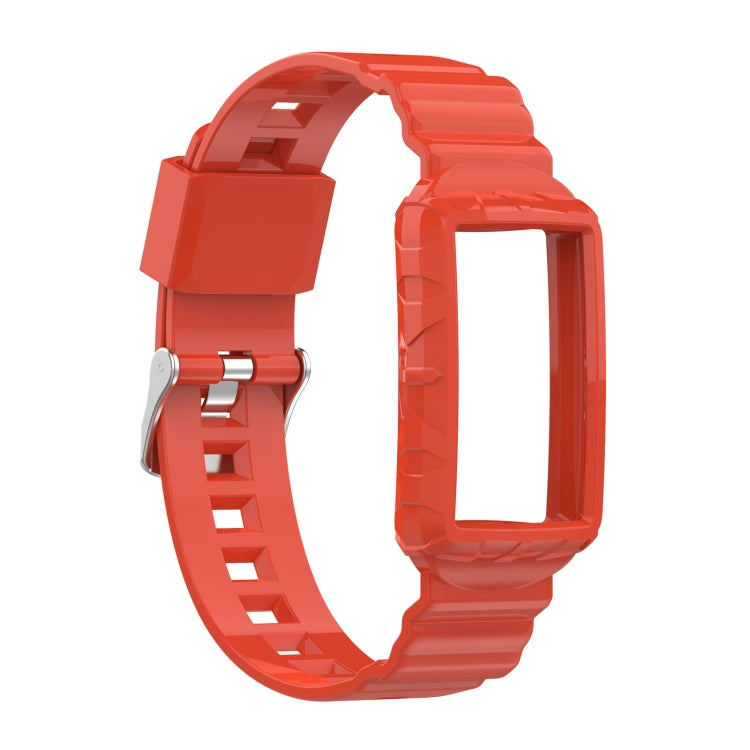 For Fitbit Charge 6 / 5 / 4 / 3 Armor Integrated TPU Watch Band(Orange) - Watch Bands by PMC Jewellery | Online Shopping South Africa | PMC Jewellery | Buy Now Pay Later Mobicred