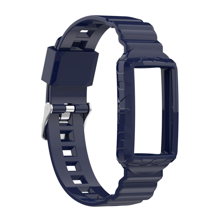 For Fitbit Charge 6 / 5 / 4 / 3 Armor Integrated TPU Watch Band(Navy Blue) - Watch Bands by PMC TechLife | Online Shopping South Africa | PMC TechLife | Buy Now Pay Later Mobicred
