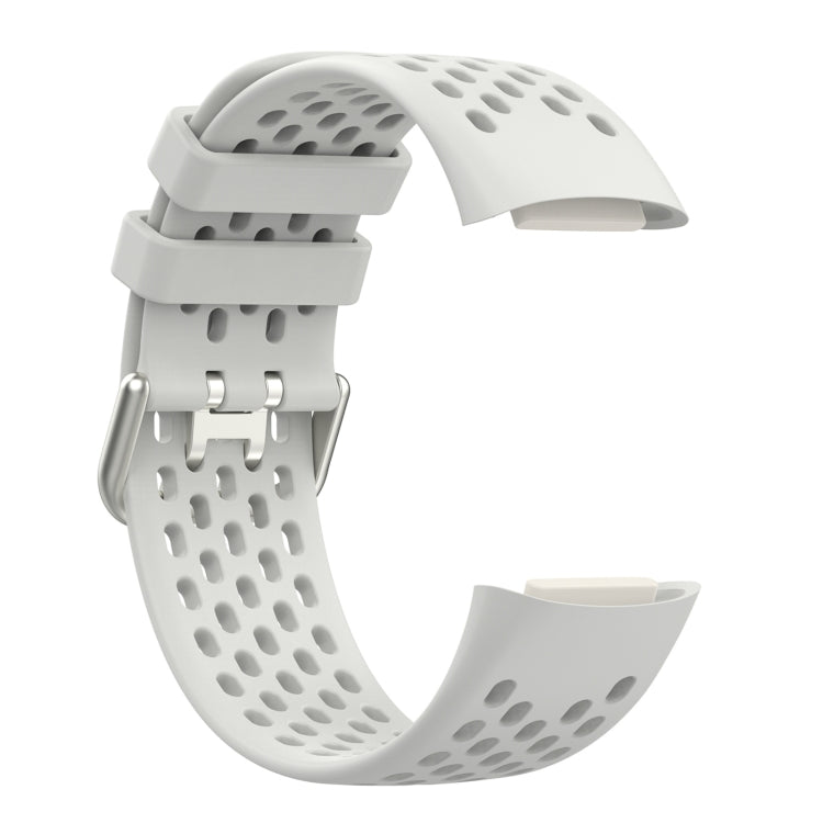 For Fitbit Charge 5 Solid Color Breathable Sports Silicone Watch Band(Starlight Color) - Watch Bands by PMC TechLife | Online Shopping South Africa | PMC TechLife | Buy Now Pay Later Mobicred