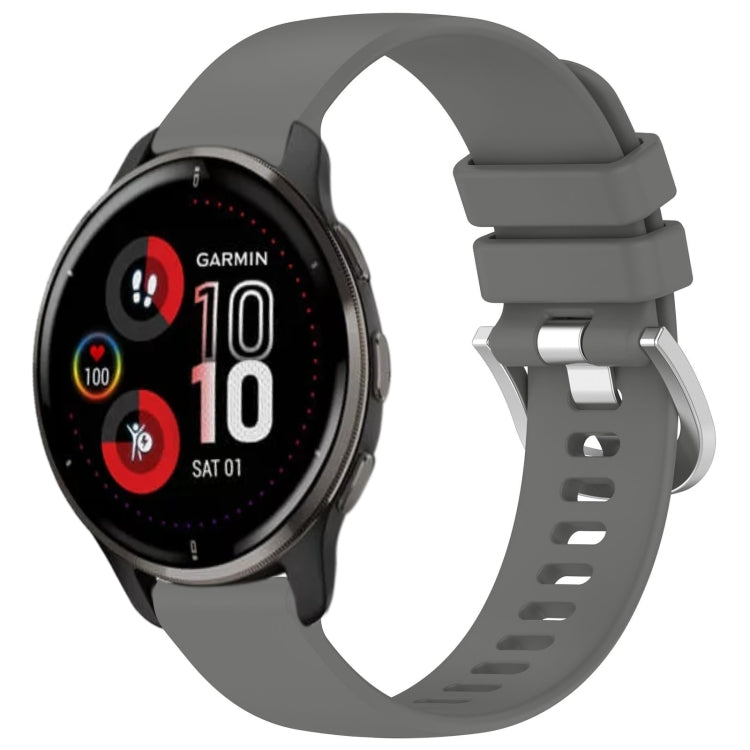 For Garmin Venu 2 Plus Liquid Glossy Silver Buckle Silicone Watch Band(Gray) - free shipping - PMC TechLife - Order now!