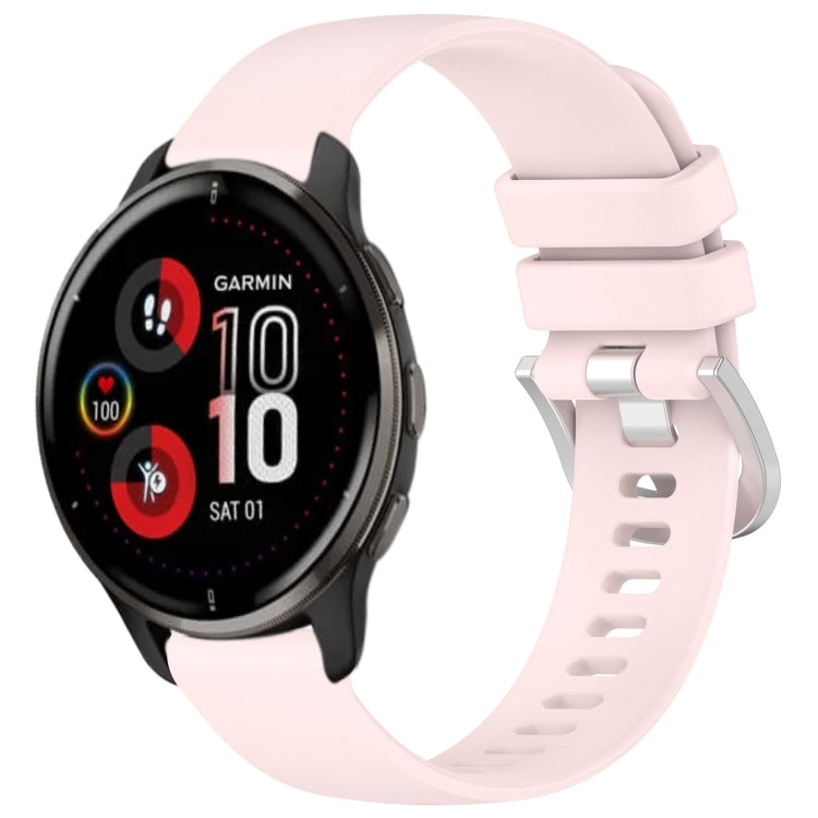 For Garmin Venu 2 Plus Liquid Glossy Silver Buckle Silicone Watch Band(Pink) - free shipping - PMC TechLife - Order now!