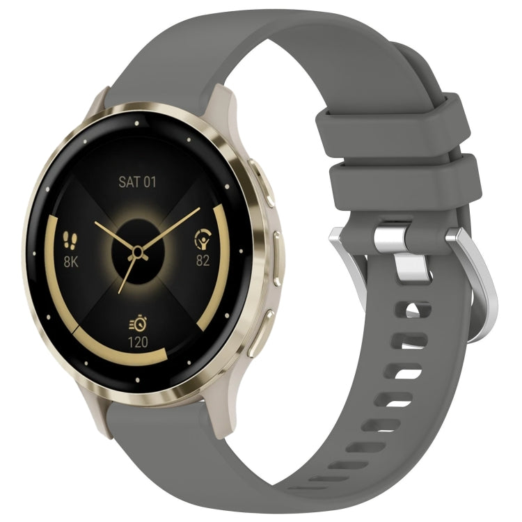 For Garmin Venu 3S Liquid Glossy Silver Buckle Silicone Watch Band(Gray) - free shipping - PMC TechLife - Order now!