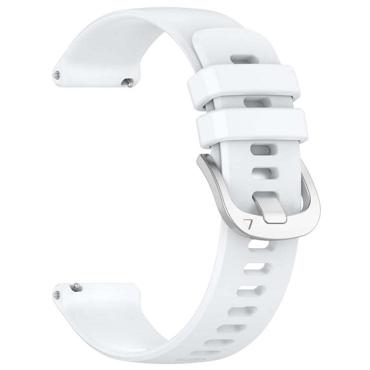 For Garmin Forerunner 265S Liquid Glossy Silver Buckle Silicone Watch Band(White) - free shipping - PMC TechLife - Order now!