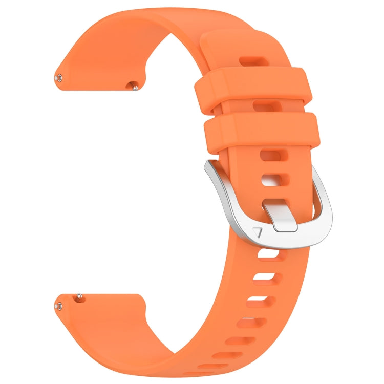 For Garmin Vivoactive 4S Liquid Glossy Silver Buckle Silicone Watch Band(Orange) - free shipping - PMC TechLife - Order now!