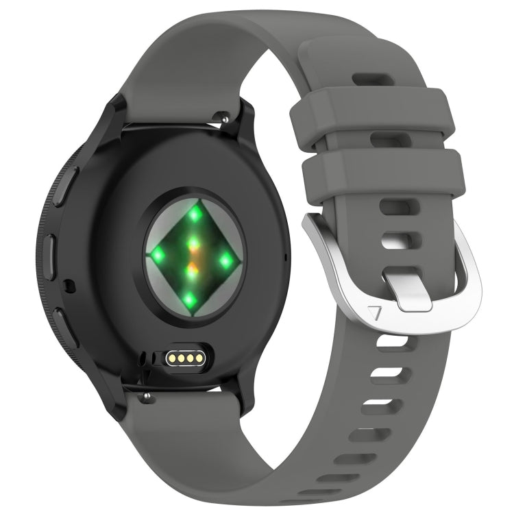 For Garmin Vivoactive 4S Liquid Glossy Silver Buckle Silicone Watch Band(Gray) - free shipping - PMC TechLife - Order now!