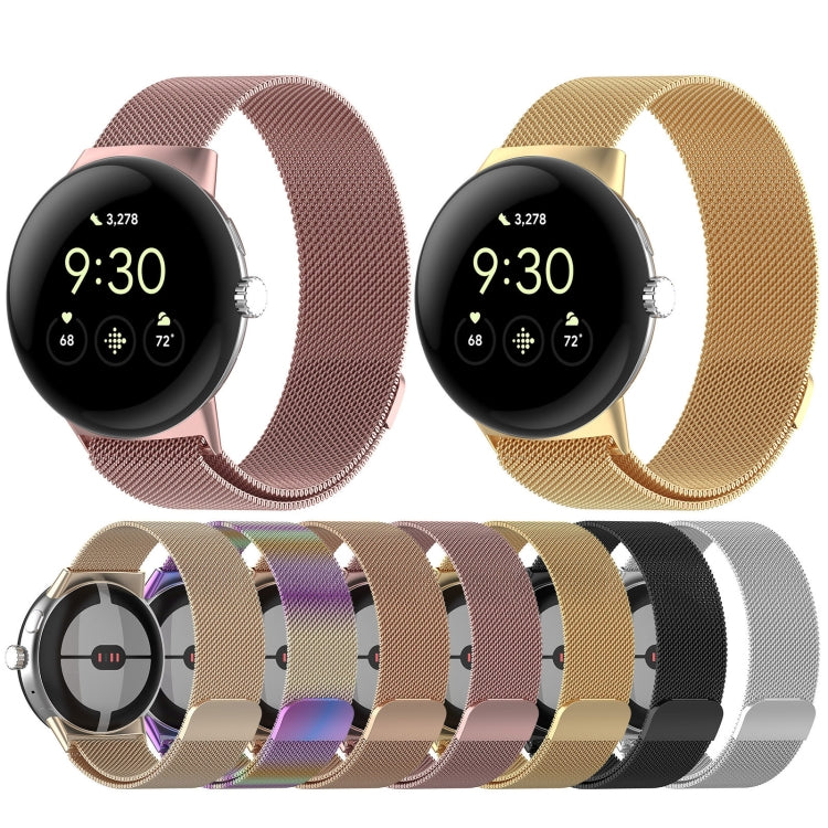 For Google Pixel Watch 2 Milan Magnetic Steel Mesh Watch Band(Black) - Watch Cases by PMC TechLife | Online Shopping South Africa | PMC TechLife | Buy Now Pay Later Mobicred