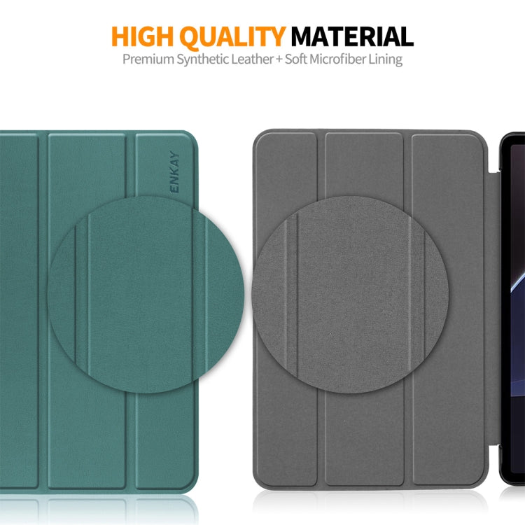 For Samsung Galaxy Tab A9 8.7 ENKAY Tri-fold Custer Texture Leather Smart Tablet Case(Grey) - free shipping - PMc TechLife - Order now!