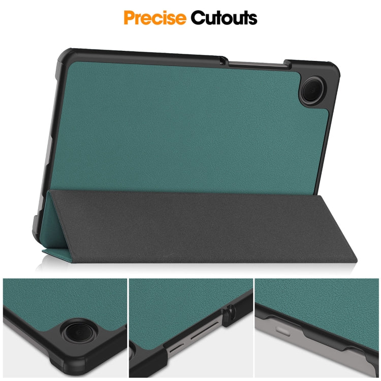 For Samsung Galaxy Tab A9 8.7 ENKAY Tri-fold Custer Texture Leather Smart Tablet Case(Dark Blue) - free shipping - PMc TechLife - Order now!