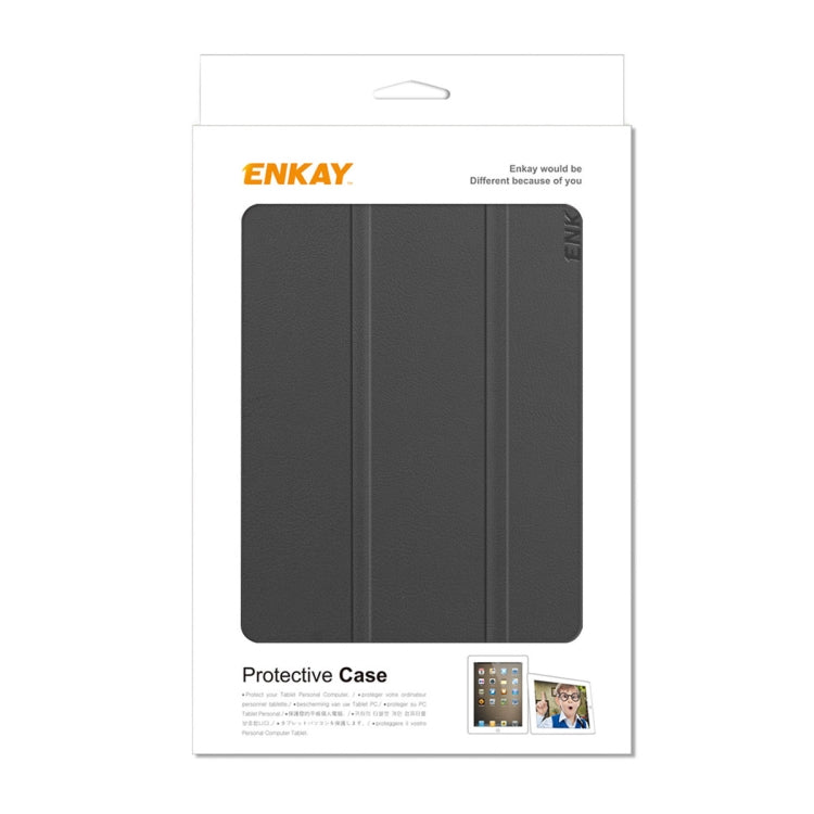 For Samsung Galaxy Tab A9 8.7 ENKAY Tri-fold Custer Texture Leather Smart Tablet Case(White) - free shipping - PMc TechLife - Order now!