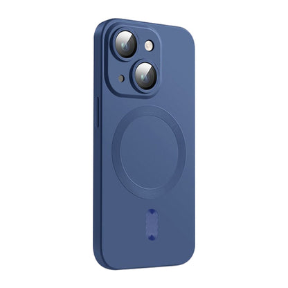 For iPhone 14 Plus ENKAY MagSafe Matte TPU Phone Case with Lens Film(Dark Blue) - iPhone 14 Plus Cases by ENKAY | Online Shopping South Africa | PMC Jewellery