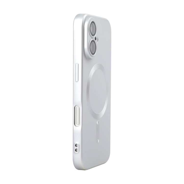 For iPhone 16 Plus ENKAY MagSafe Matte TPU Phone Case with Lens Film(Silver) - free shipping - PMC Jewellery - Order now!