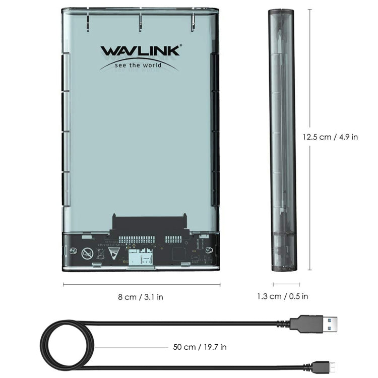 WAVLINK ST239 USB3.0 Transparent SATA External Solid-state SSD 2.5-inch Mobile Hard Disk Case - free shipping - PMC Jewellery - Order now!