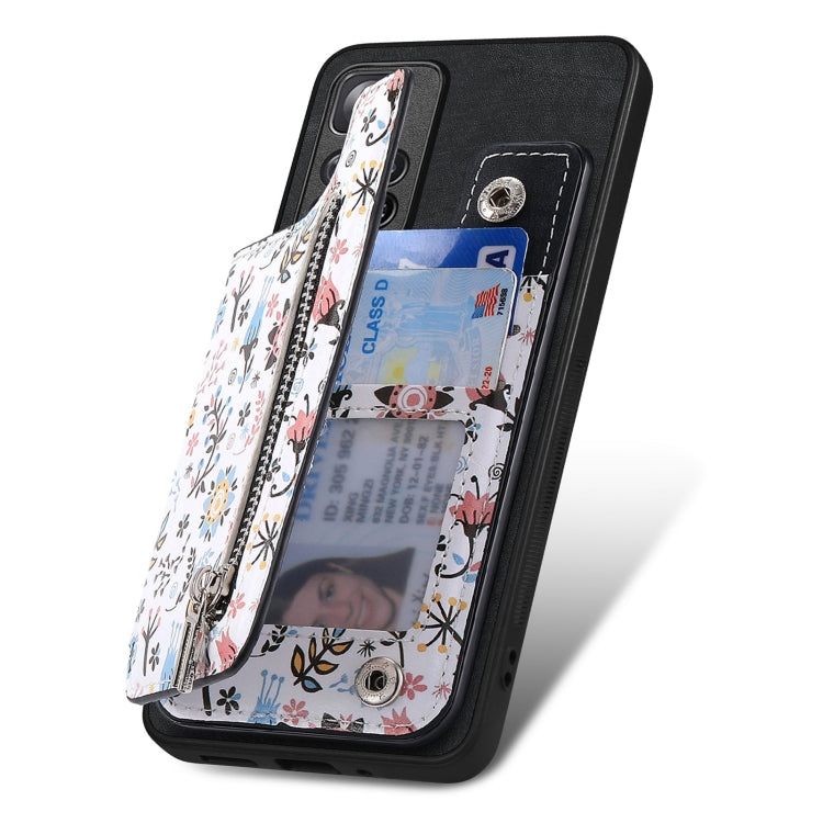 For Redmi Note 13 Pro+ 5G Retro Painted Zipper Wallet Back Phone Case(Black) - Note 13 Pro+ Cases by PMC TechLife | Online Shopping South Africa | PMC TechLife