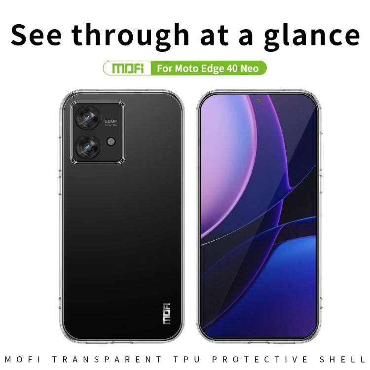 For Motorola Edge 40 Neo MOFI Ming Series Ultra-thin TPU Phone Case(Transparent) - Motorola Cases by MOFI | Online Shopping South Africa | PMC Jewellery