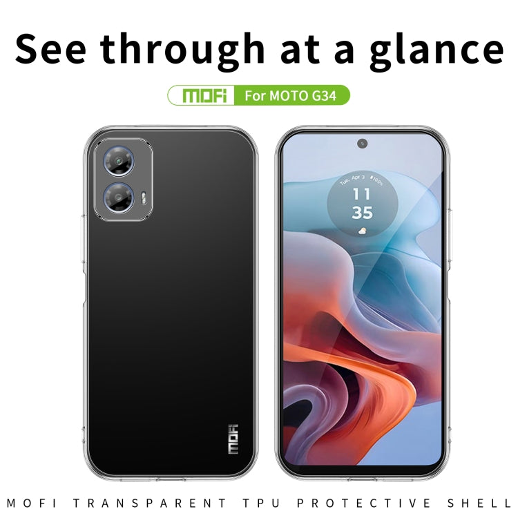 For Motorola Moto G34 MOFI Ming Series Ultra-thin TPU Phone Case(Transparent) - Motorola Cases by MOFI | Online Shopping South Africa | PMC Jewellery