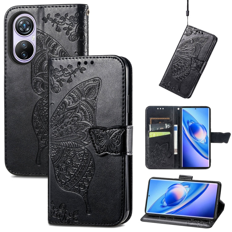 For Blackview A200 Pro Butterfly Love Flower Embossed Leather Phone Case(Black) - More Brand by PMC TechLife | Online Shopping South Africa | PMC TechLife