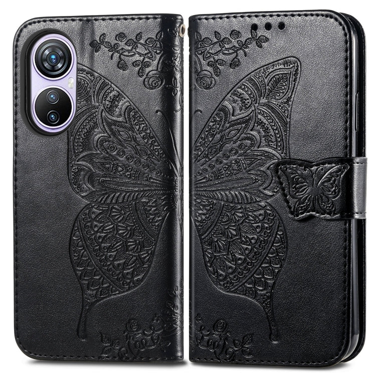 For Blackview A200 Pro Butterfly Love Flower Embossed Leather Phone Case(Black) - More Brand by PMC TechLife | Online Shopping South Africa | PMC TechLife