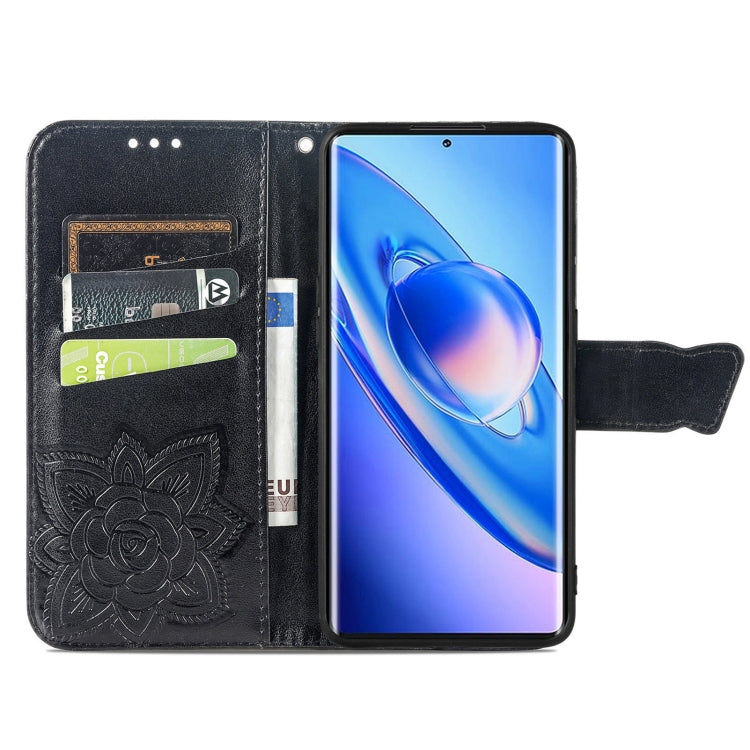 For Blackview A200 Pro Butterfly Love Flower Embossed Leather Phone Case(Black) - More Brand by PMC TechLife | Online Shopping South Africa | PMC TechLife