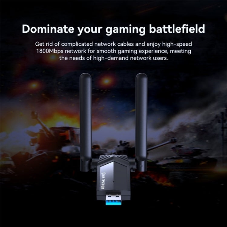 LB-LINK WDN1800H Esports Gaming USB 3.0 WiFi6 AX1800M Gigabit Wireless Network Card - USB Network Adapter by LB-LINK | Online Shopping South Africa | PMC Jewellery | Buy Now Pay Later Mobicred