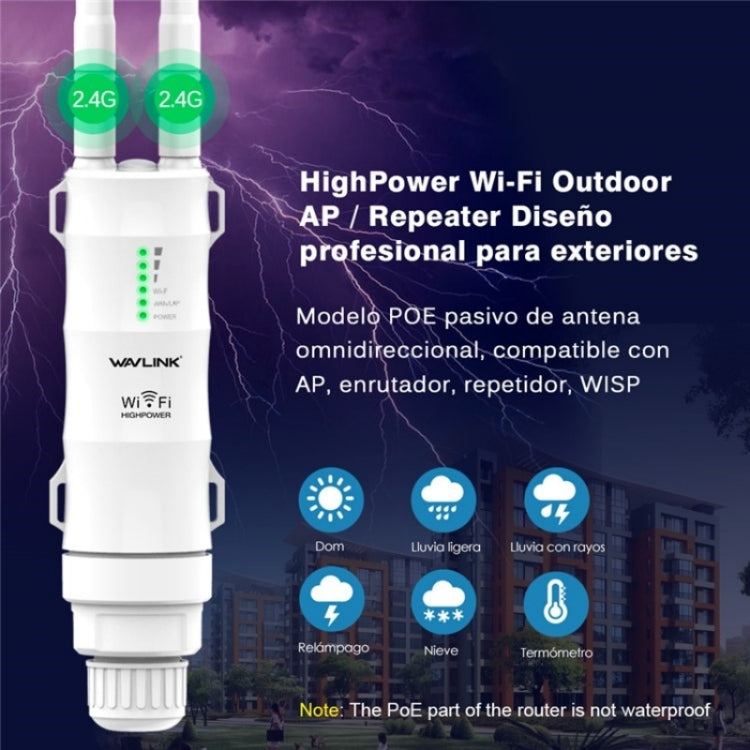 WAVLINK WN570HN2 With PoE Powered WAN/ AP / Repeater Mode 300Mbps Outdoor Router, Plug:UK Plug - Wireless Routers by WAVLINK | Online Shopping South Africa | PMC Jewellery | Buy Now Pay Later Mobicred